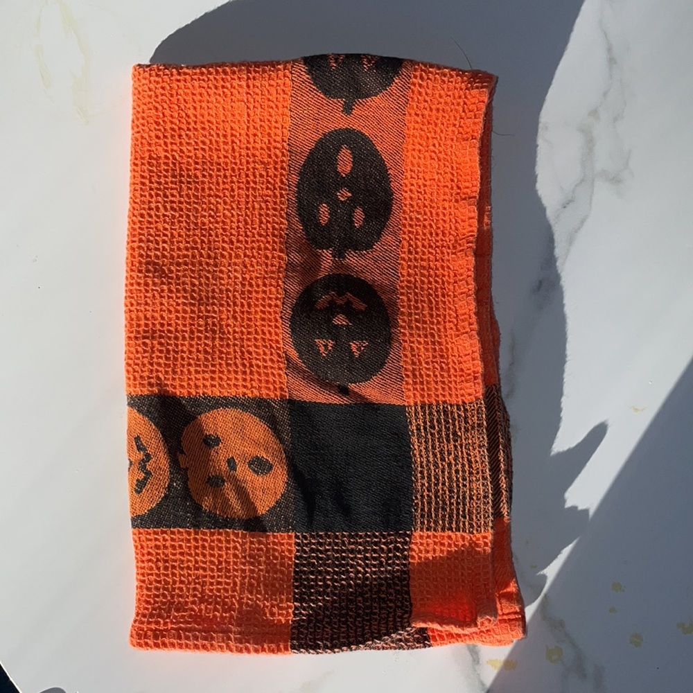 Halloween Kitchen Towel - large waffle weave kitchen towel with hanging loop